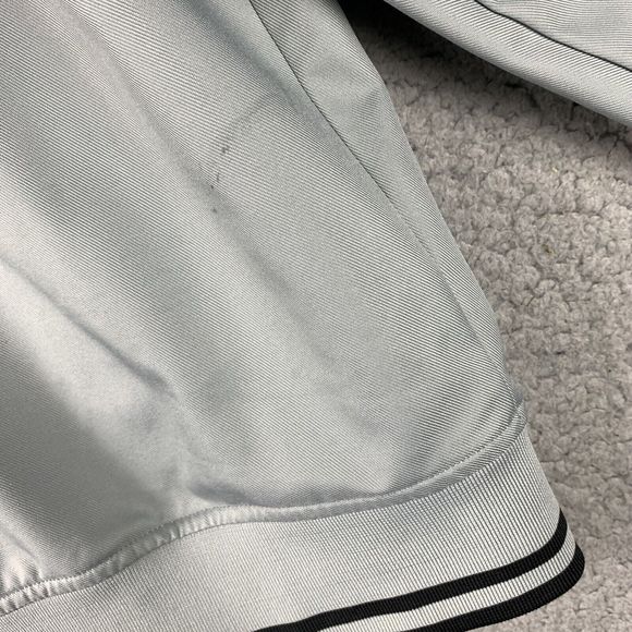 Champion Varsity Track Jacket SpellOut Retro Vintage Gray Silver Mens size large - Picture 3 of 14
